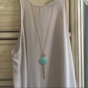Mint pendant long necklace